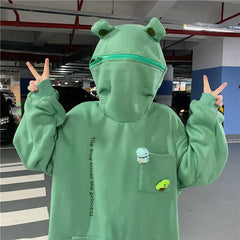 Cute Frog Thicken Couple Hoodie