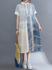 Simple Loose Plus Size Printed Blouse Dress