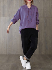 Women Loose Striped Hoodie