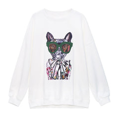 Personalized Printed Loose Long Sleeve Casual Top