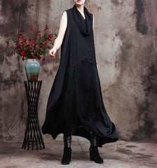 Scarf Collar Irregular Stitching Dress
