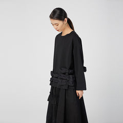 Retro Loose Solid Color Twist Sweatshirt