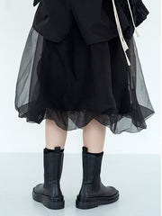 High Waist Slim Three Dimensional Mesh Skirt