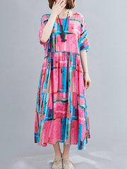 Original Plaid Roumd-Neck Dress