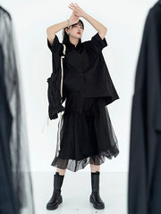 High Waist Slim Three Dimensional Mesh Skirt