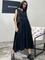 Original Minimalist Cool Pure Color Zipper Sleeveless Dress