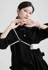 Vintage Patchwork Leather Chain One-Shoulder Diagonal Small Chest Bag