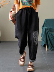 Loose High Waist Lace-Up Pants