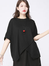 Casual Cropped Split-front T-shirt