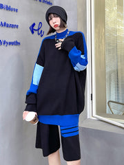 Turtleneck Sweater Loose Casual Pants Retro Knitted Two-Piece Suit