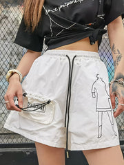 Casual Printed Mid-Rise Straight Leg Shorts