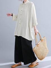 Solid Loose Plus Size Bat Sleeves Blouse