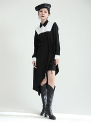 Original Design Irregular Drawstring Midi Dress