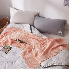Solid Crochet Knit Blankets