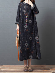 Women Loose Floral Print Casual Dress