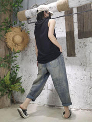 Vintage Embroidered Letter Print Harem Pants