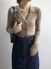 Women Solid Color Long Sleeve Slim Bottoming Shirt