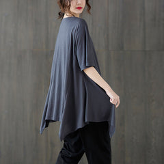 Irregular Loose Stitching Round Neck T-Shirt