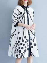 Printed Mid-Length Loose Lapel Shirt