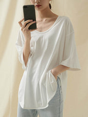 Casual Simple Solid Cotton T-Shirts
