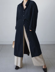 Simple Long Sleeve Long Shirt Dress
