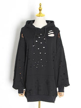 Loose Solid Color Hollow Hoodie