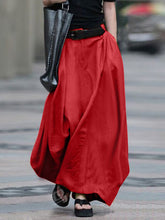 Vintage Solid Color Side Pocket Zipper A-Line Skirt