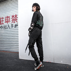 Women Casual Loose Solid Color High Waist Casual Pants