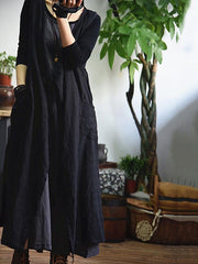 Pure Color Loose Comfortable Sleeveless Long Dress