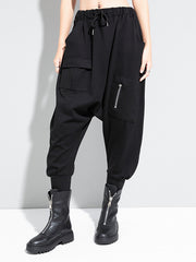 Women Solid Color Loose Casual Pants