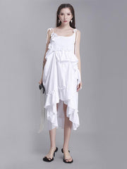 Irregular Falbala Slip Dress