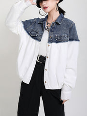 Denim Split-Joint Lapel Jacket