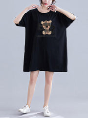 Urban Loose Split-Joint Half Sleeve Dress