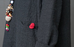 Ramie Cotton Solid Casual Maxi Dress