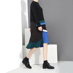 Women Loose Stitching Dress