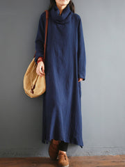 Retro High-Necked Casual Dress