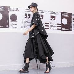 Women Webbing Drape Irregular Skirt
