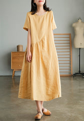 Simple Loose Breathable Solid Color Dress