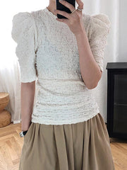 Loose Fashion Puff Sleeve Ruffled T-Shirts