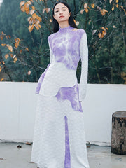 Original Design Color Contrasting Knitted Maxi Dress