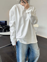 Loose Oversize Solid V-Neck T-Shirt