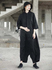 Loose Simple Black Harem Pants