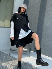 Women Sleeveless Sweater Shorts Two-Piece Suit