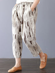 Artistic Retro Striped Capri-Pants