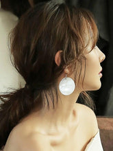 Silvering Needle Shell Earrings