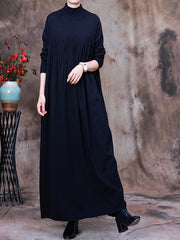 Pleated Knitted Loose Midi Dress