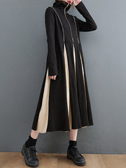 Knitted Striped Patchwork Midi Dress