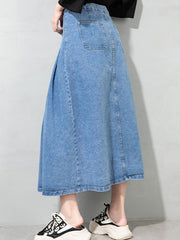 Solid Color High Waist Split Loose Casual Skirt