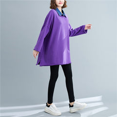 Women Splicing Pullover Casual Sweatshirt