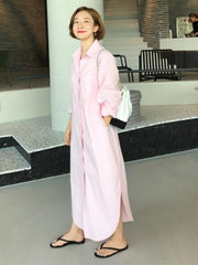 New Loose BF Style Long Shirt Dress